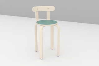 FIX Taburet stol m/ryg og laminat - Billede 9