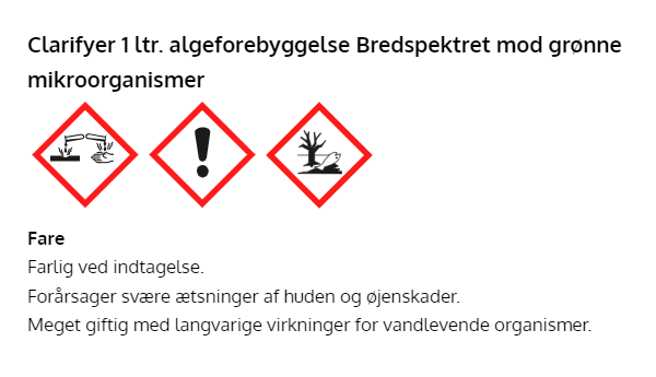 Clarifyer 1 ltr. algeforebyggelse plastic flaske, mod grønne mikroorganismer - Billede 3