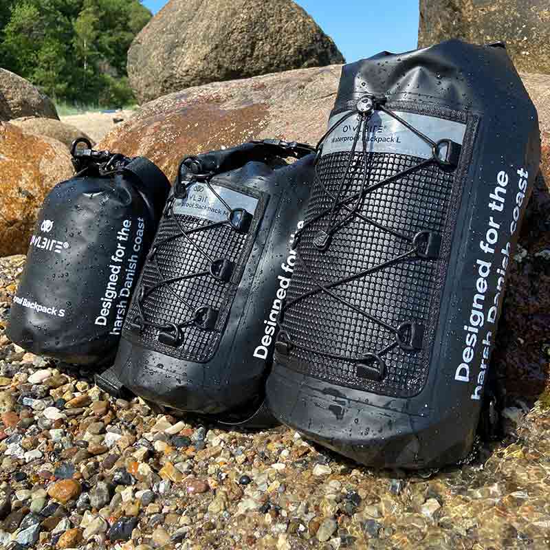 Vandtæt taske Dry Bag Rygsæk™ fra danske Owlbite® på 10L (Liter), sort - Billede 7