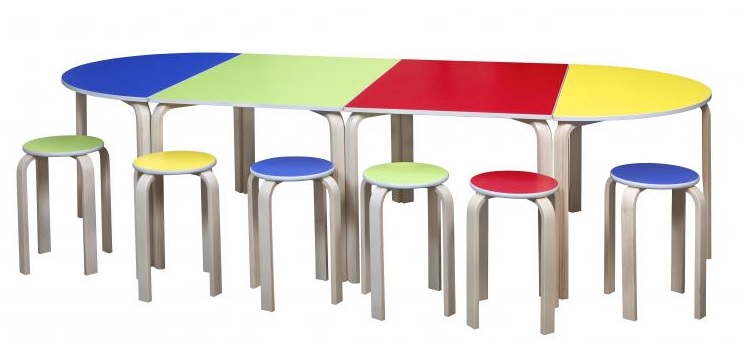FIX Taburet stol m/ryg og laminat - Billede 3